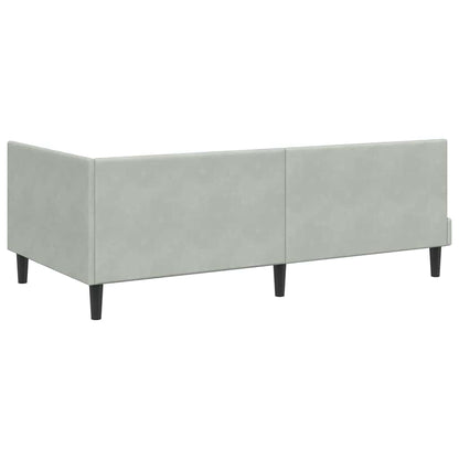 Cornice del letto ad angolo Grigio chiaro 90 cm x 190 cm | homemem39