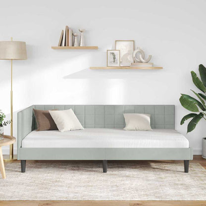 Cornice del letto ad angolo Grigio chiaro 90 cm x 200 cm | homemem39