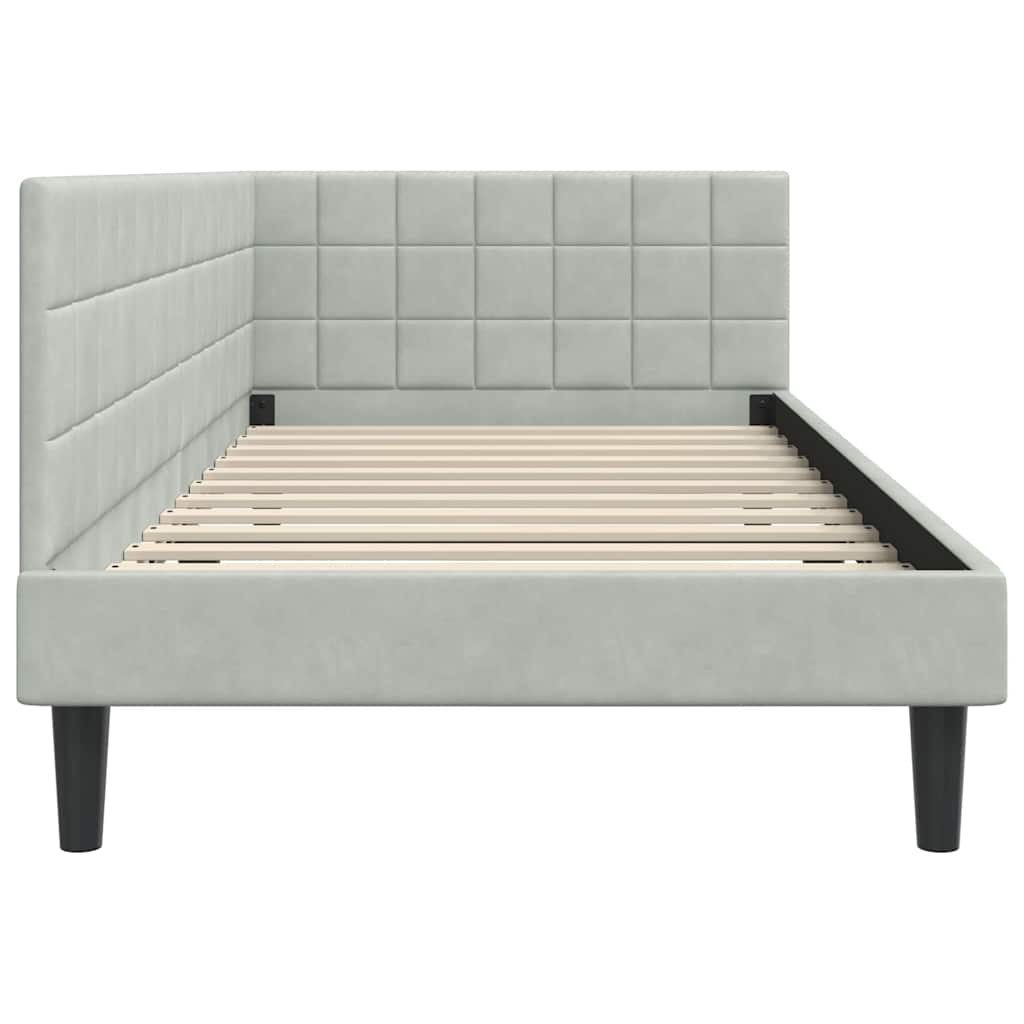 Cornice del letto ad angolo Grigio chiaro 90 cm x 200 cm | homemem39