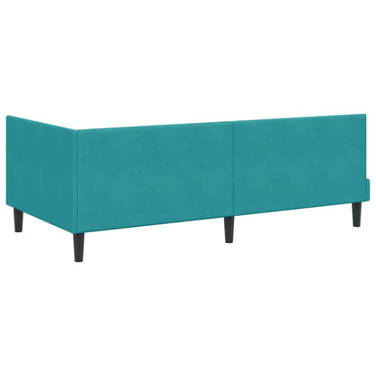 Cornice del letto ad angolo Turchese 90 cm x 200 cm Velluto | homemem39