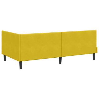 Cornice del letto ad angolo Giallo 100 cm x 200 cm Velluto | homemem39