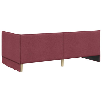 Cornice del letto ad angolo Rosso Vino 80 x 200 cm Velluto
