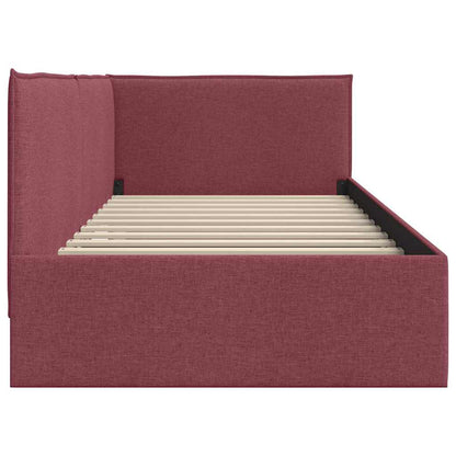 Cornice del letto ad angolo Rosso Vino 80 x 200 cm Tessuto | homemem39