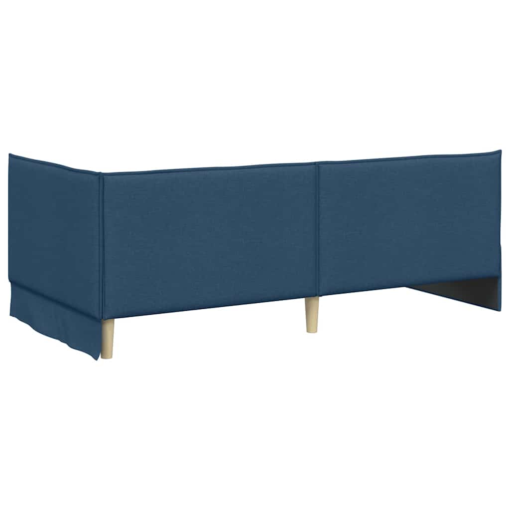 Cornice del letto ad angolo Blu 90 x 190 cm Velluto
