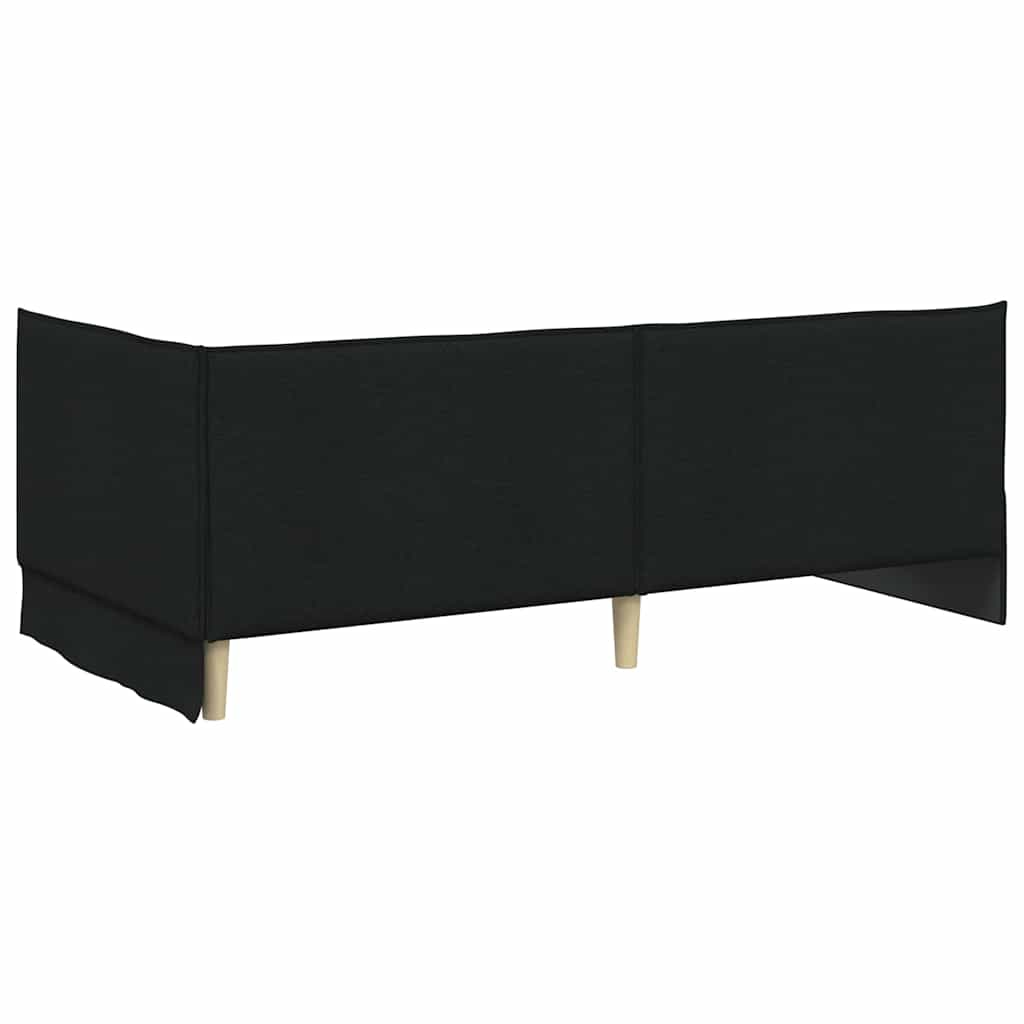Cornice del letto ad angolo Nero 90 x 200 cm Tessuto | homemem39