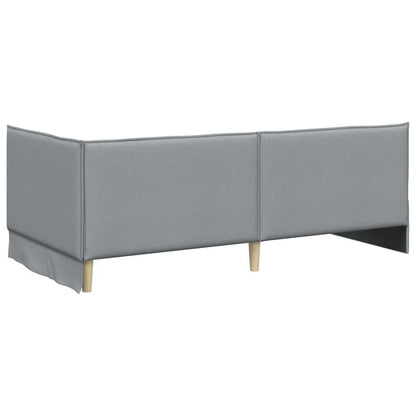 Cornice del letto ad angolo Grigio chiaro 100 x 200 cm Tessuto | homemem39