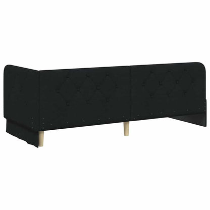 Cornice del letto ad angolo Nero 80 x 200 cm Tessuto | homemem39