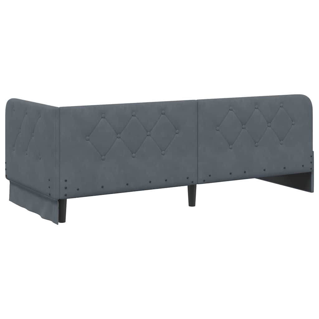 Cornice del letto ad angolo Grigio scuro 80 x 200 cm Velluto | homemem39