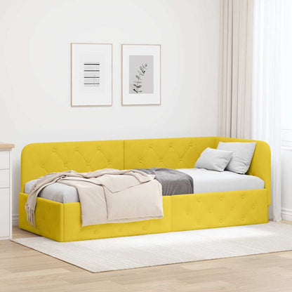 Cornice del letto ad angolo Giallo 80 x 200 cm Velluto | homemem39