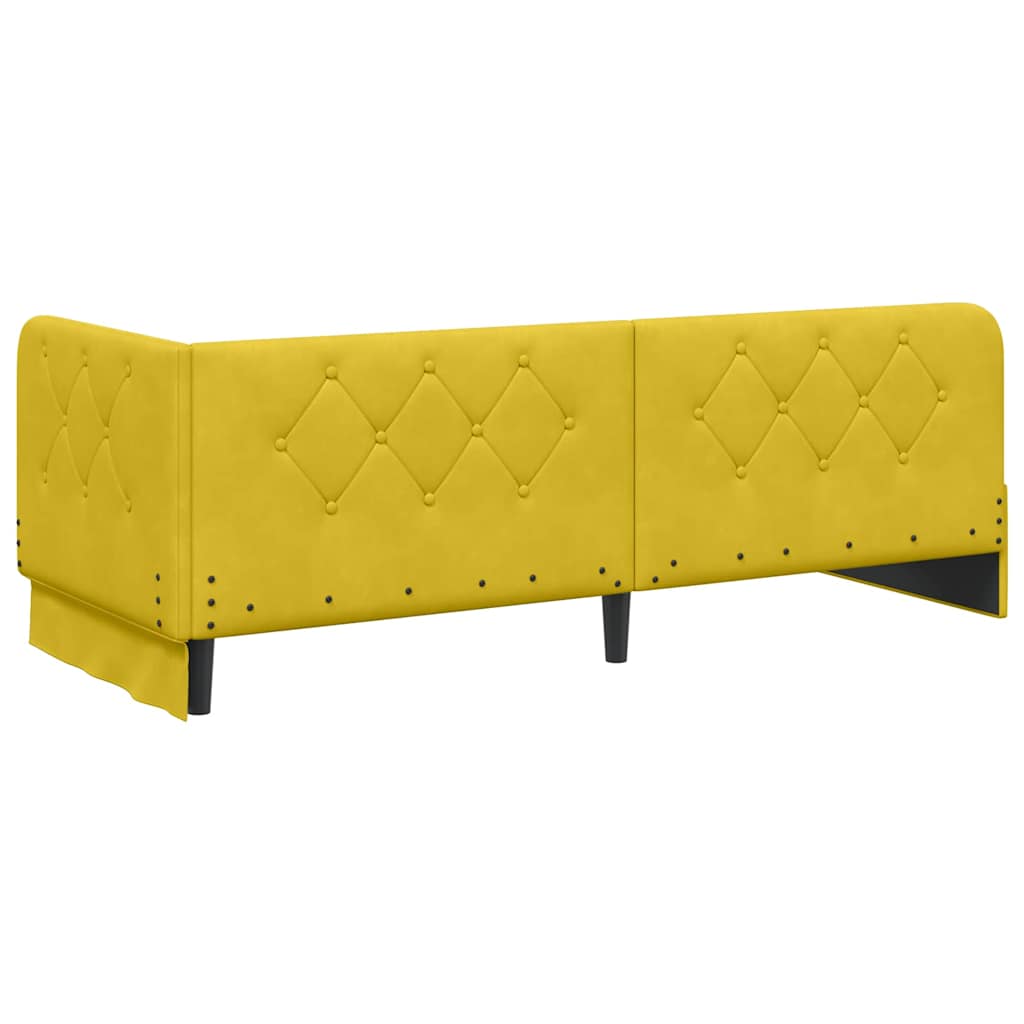 Cornice del letto ad angolo Giallo 80 x 200 cm Velluto | homemem39