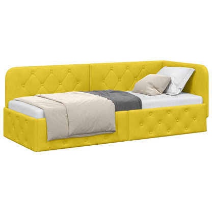 Cornice del letto ad angolo Giallo 80 x 200 cm Velluto | homemem39