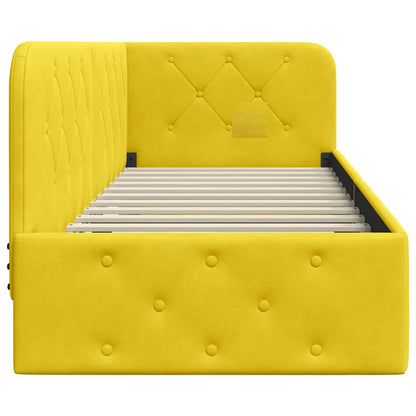 Cornice del letto ad angolo Giallo 80 x 200 cm Velluto | homemem39