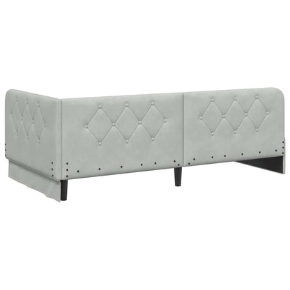 Cornice del letto ad angolo Grigio chiaro 90 x 200 cm Velluto | homemem39