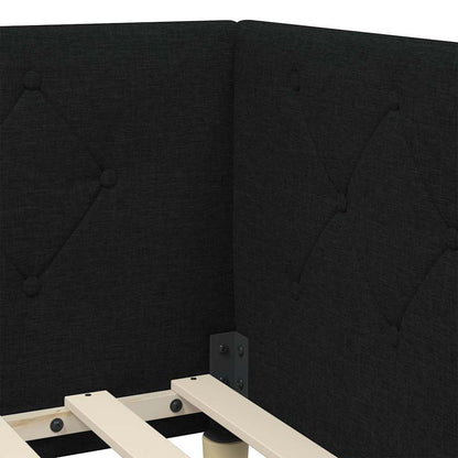 Cornice del letto ad angolo Nero 80 x 200 cm Tessuto | homemem39