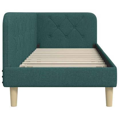 Cornice del letto ad angolo Verde Scuro 80 x 200 cm Tessuto | homemem39