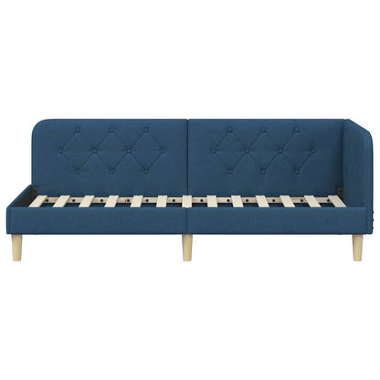 Cornice del letto ad angolo Blu 80 x 200 cm Tessuto | homemem39