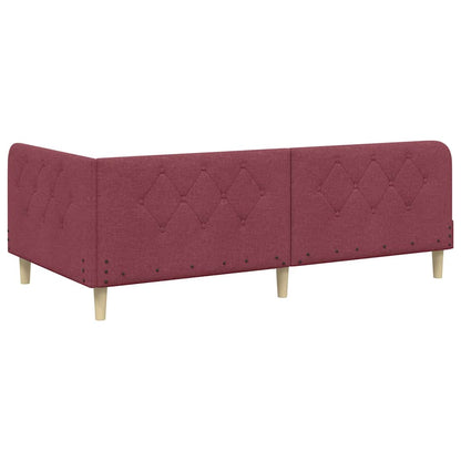 Cornice del letto ad angolo Rosso Vino 90 x 190 cm Tessuto | homemem39