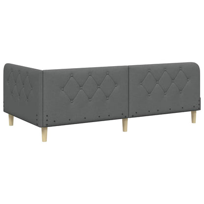 Cornice del letto ad angolo Grigio scuro 100 x 200 cm Tessuto | homemem39
