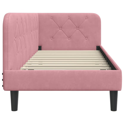 Cornice del letto ad angolo Rosa 80 x 200 cm Velluto | homemem39