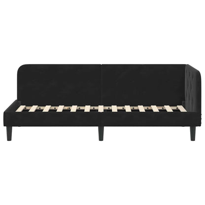 Cornice del letto ad angolo Nero 80 x 200 cm Velluto | homemem39