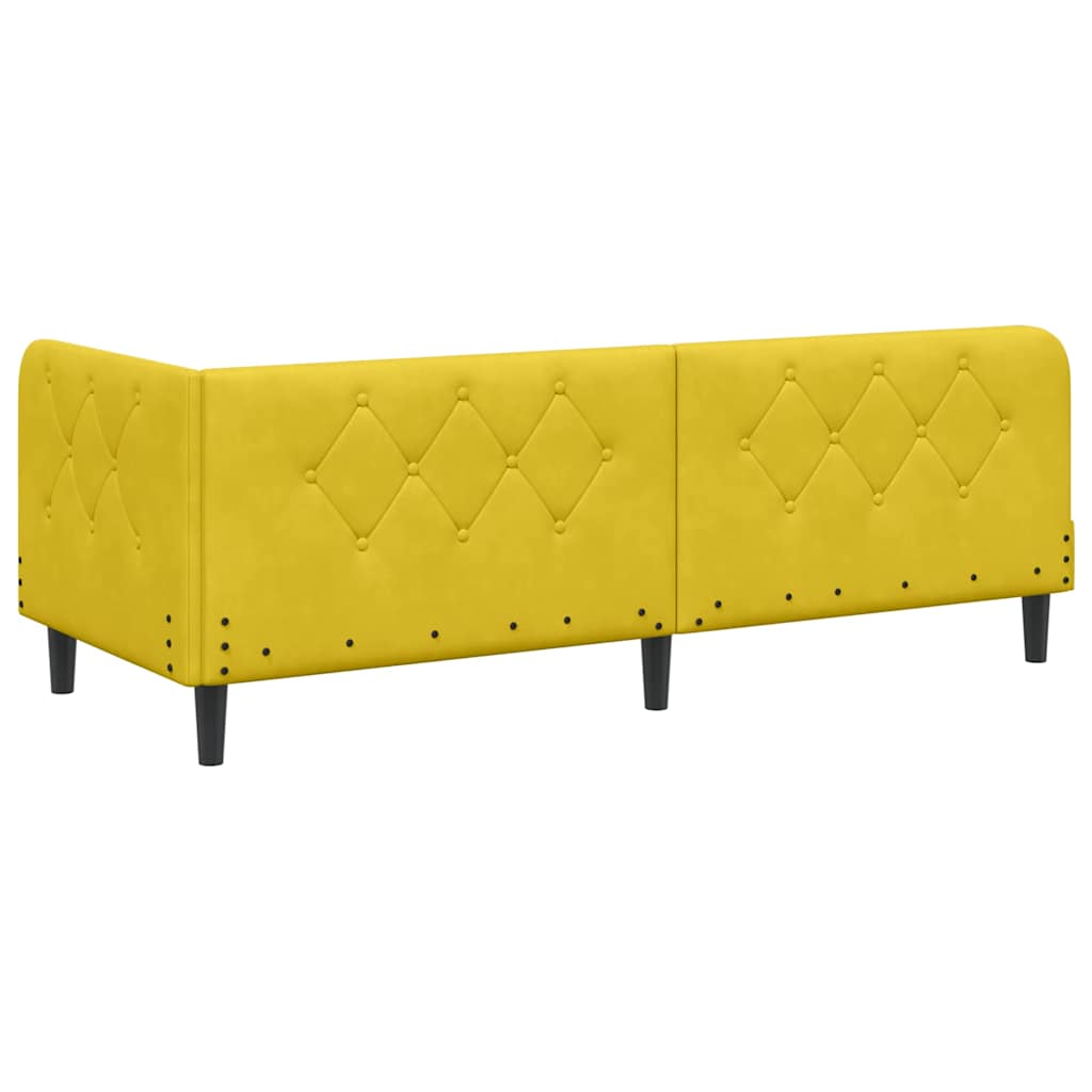 Cornice del letto ad angolo Giallo 80 x 200 cm Velluto | homemem39