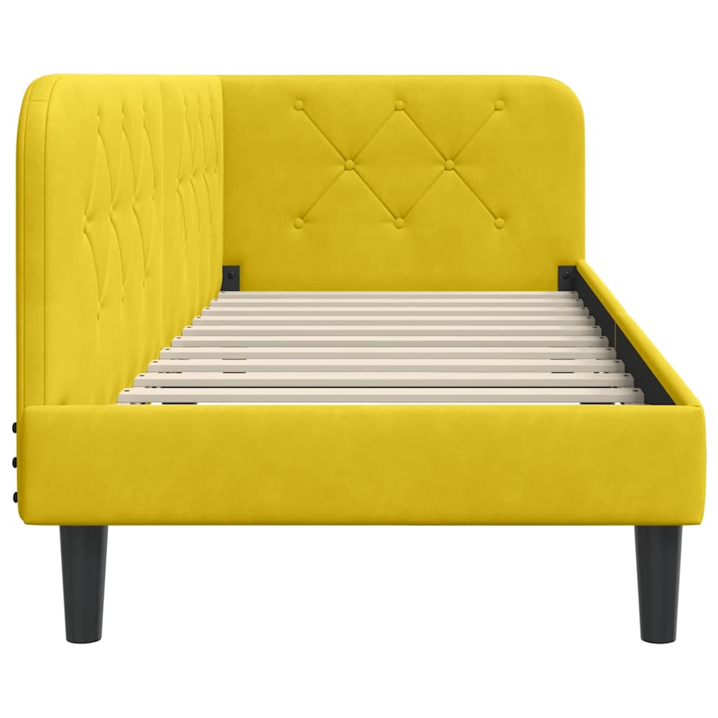 Cornice del letto ad angolo Giallo 80 x 200 cm Velluto | homemem39