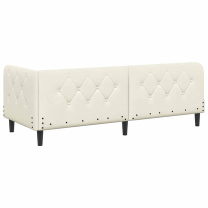 Cornice del letto ad angolo Crema 80 x 200 cm Velluto | homemem39