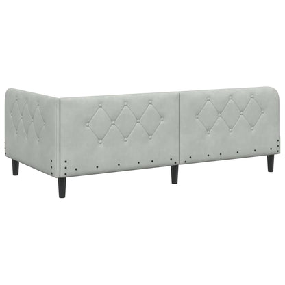 Cornice del letto ad angolo Grigio chiaro 90 x 190 cm Velluto | homemem39