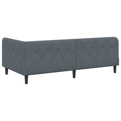 Cornice del letto ad angolo Grigio scuro 90 x 190 cm Velluto | homemem39