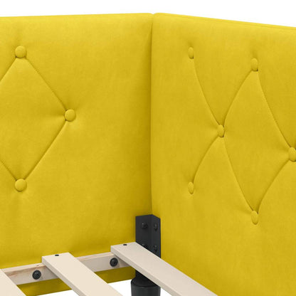 Cornice del letto ad angolo Giallo 90 x 190 cm Velluto | homemem39