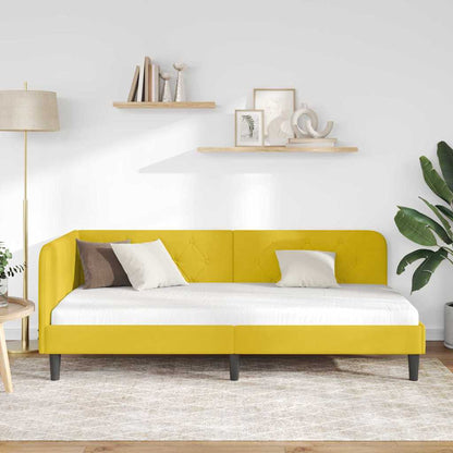 Cornice del letto ad angolo Giallo 90 x 190 cm Velluto | homemem39