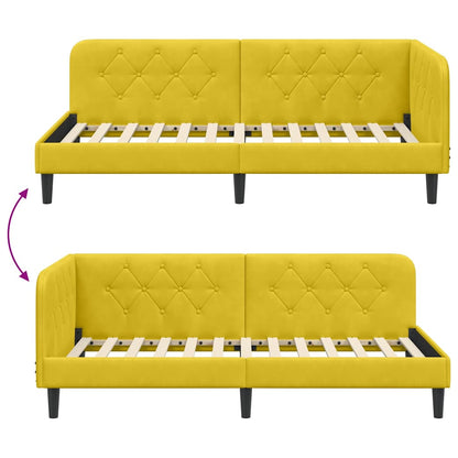 Cornice del letto ad angolo Giallo 90 x 190 cm Velluto | homemem39