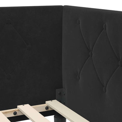 Cornice del letto ad angolo Nero 90 x 200 cm Velluto | homemem39