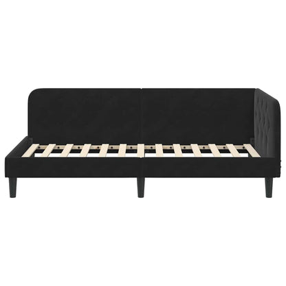 Cornice del letto ad angolo Nero 100 x 200 cm Velluto | homemem39