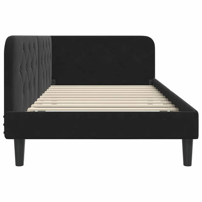 Cornice del letto ad angolo Nero 100 x 200 cm Velluto | homemem39