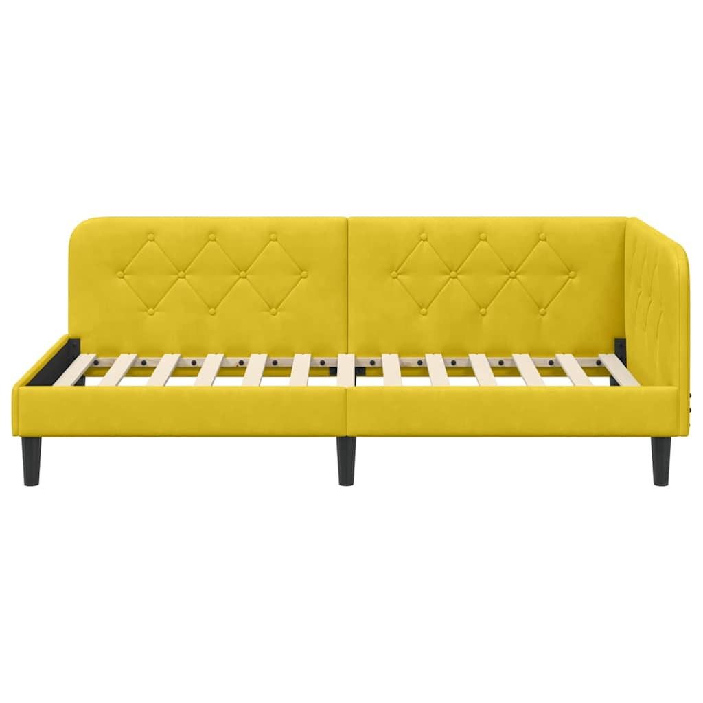 Cornice del letto ad angolo Giallo 100 x 200 cm Velluto | homemem39