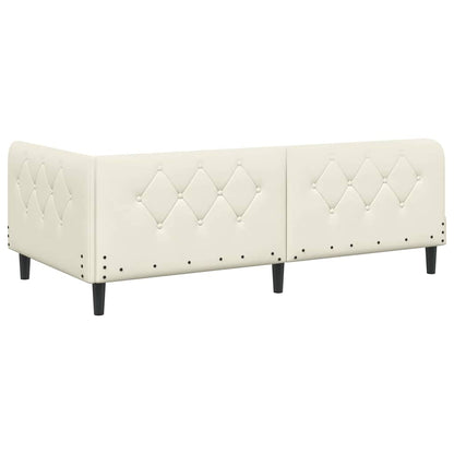 Cornice del letto ad angolo Crema 100 x 200 cm Velluto | homemem39