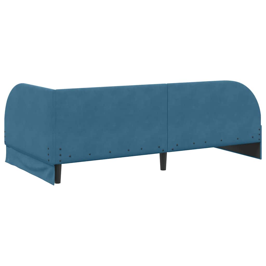 Cornice del letto ad angolo Blu 80 x 200 cm Velluto | homemem39