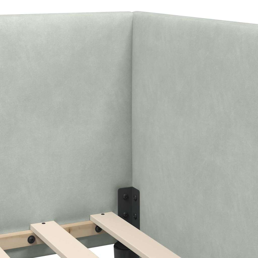 Cornice del letto ad angolo Grigio chiaro 80 cm x 200 cm | homemem39