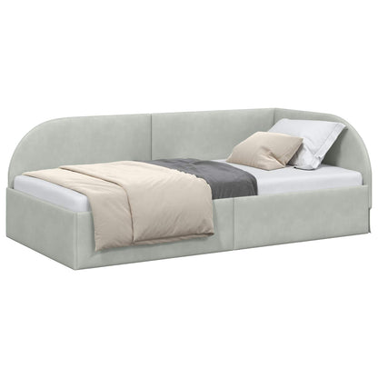 Cornice del letto ad angolo Grigio chiaro 80 cm x 200 cm | homemem39