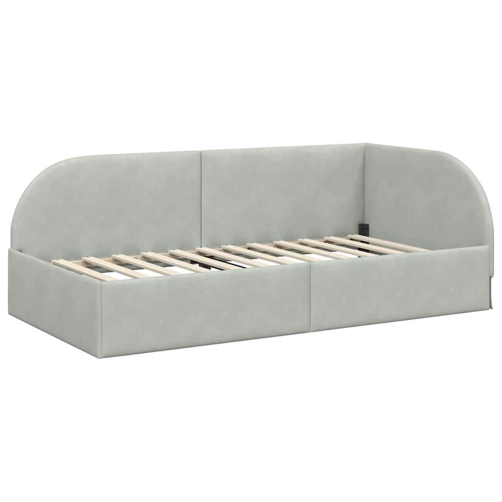 Cornice del letto ad angolo Grigio chiaro 80 cm x 200 cm | homemem39