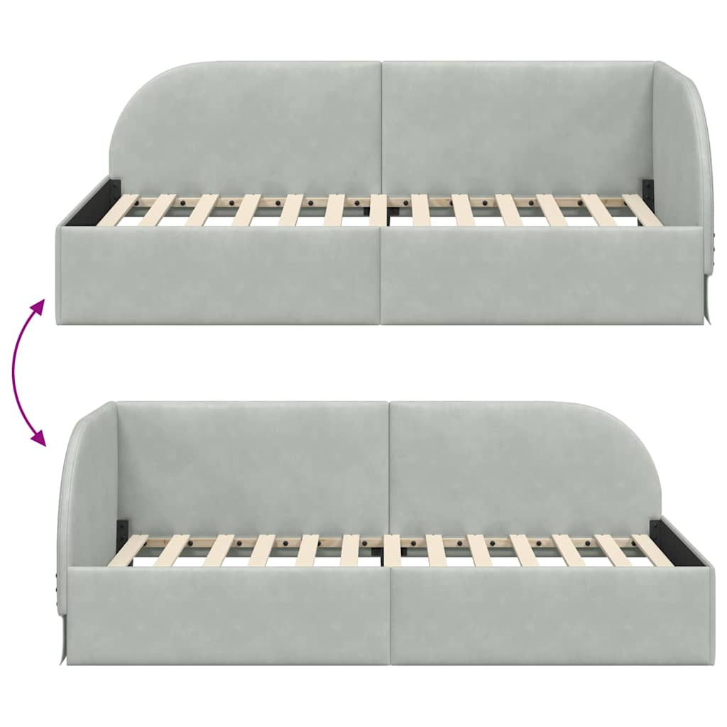 Cornice del letto ad angolo Grigio chiaro 80 cm x 200 cm | homemem39