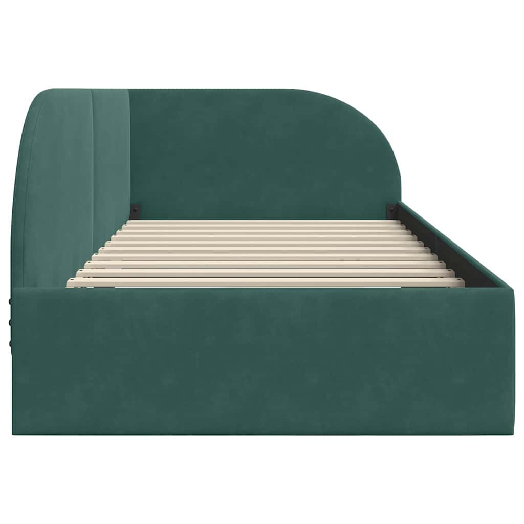 Cornice del letto ad angolo Verde Scuro 80 cm x 200 cm Velluto | homemem39
