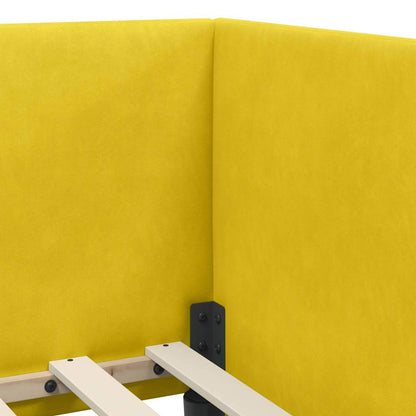 Cornice del letto ad angolo Giallo 80 cm x 200 cm Velluto | homemem39