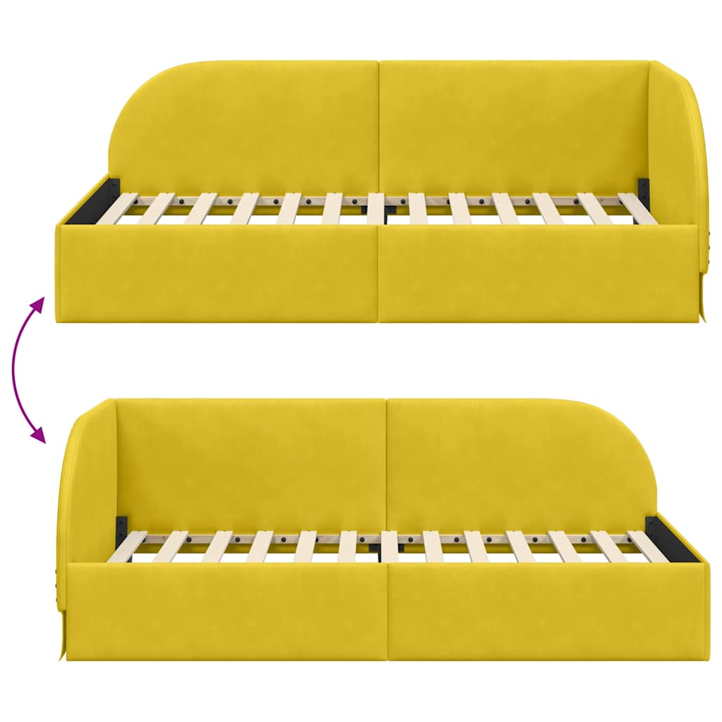 Cornice del letto ad angolo Giallo 80 cm x 200 cm Velluto | homemem39