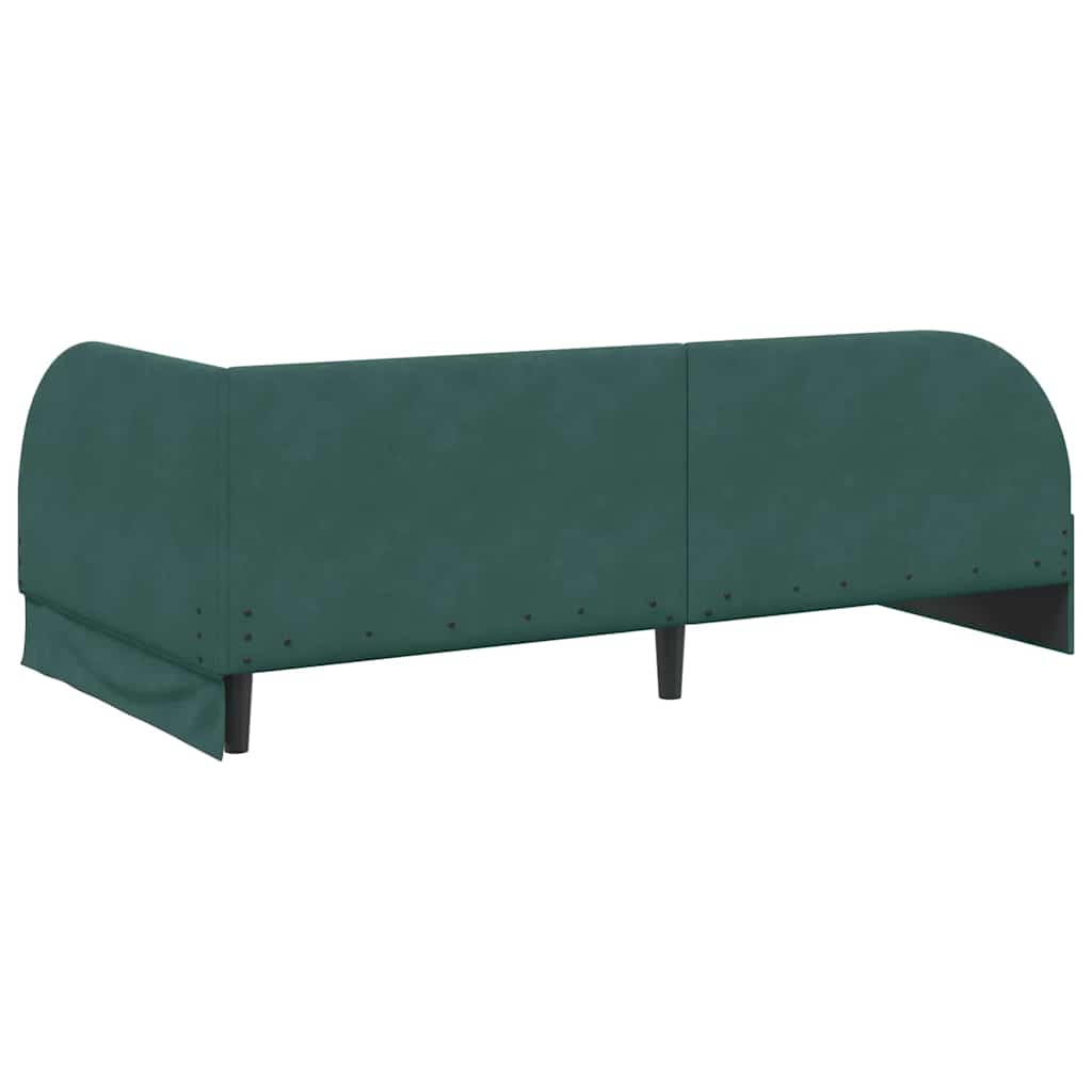 Cornice del letto ad angolo Verde Scuro 90 cm x 190 cm Velluto | homemem39