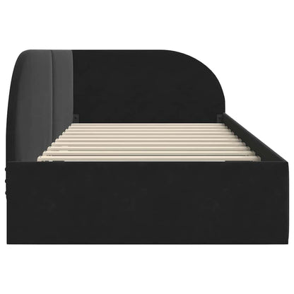 Cornice del letto ad angolo Nero 90 cm x 190 cm Velluto | homemem39