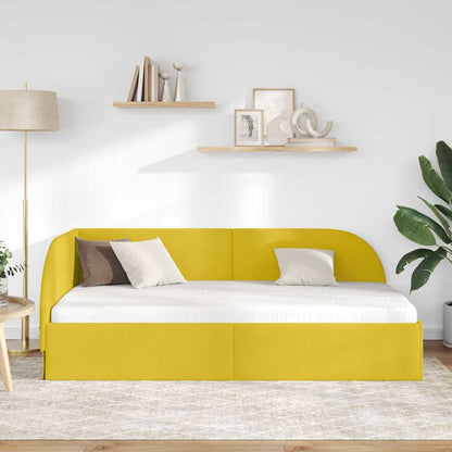 Cornice del letto ad angolo Giallo 90 cm x 190 cm Velluto | homemem39