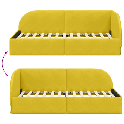 Cornice del letto ad angolo Giallo 90 cm x 190 cm Velluto | homemem39