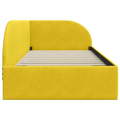 Cornice del letto ad angolo Giallo 90 cm x 190 cm Velluto | homemem39